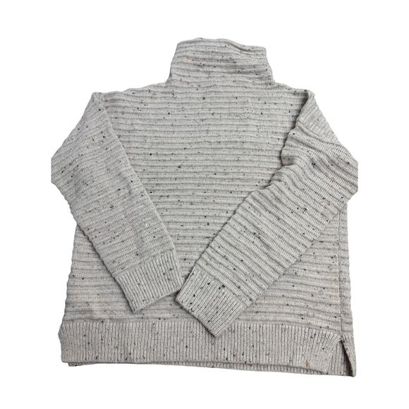 Madewell Speckled Mock Neck Sweater Women’s L Beige Wool Blend Cozy - Picture 8 of 8